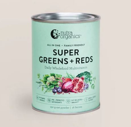 Bột rau củ Nutra Organics Super Greens + Reds Tăng miễn dịch và năng lượng