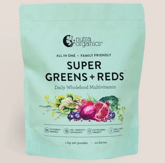 Bột rau củ Nutra Organics Super Greens + Reds Tăng miễn dịch và năng lượng