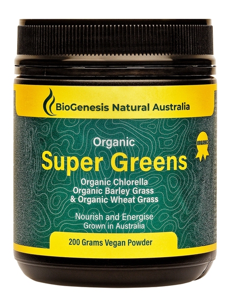 Bột rau xanh hữu cơ BioGenesis Natural Australia Organic Super Greens Powder 200g [Pre-order]
