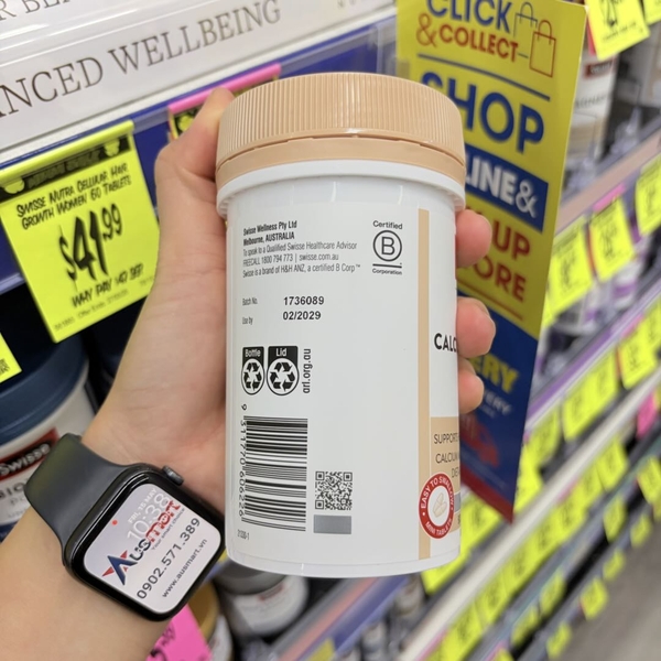 Bổ sung vitamin D & canxi Swisse Calcium + Vitamin D Mini Tabs