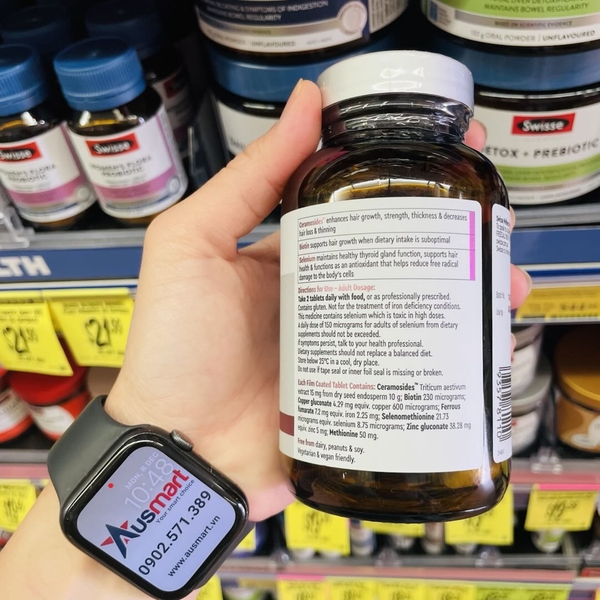 Viên uống mọc tóc, giảm rụng cho nữ Swisse Nutra Cellular Hair Growth Women 60 viên