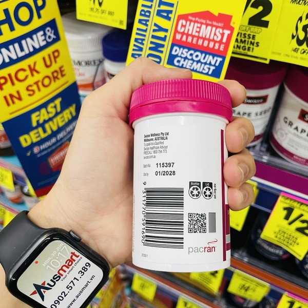 Swisse Ultiboost High Strength Cranberry 25000mg của Úc