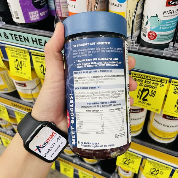 Kẹo dẻo bổ sung lợi khuẩn cho bé Little Swisse Prebiotic + Probiotic