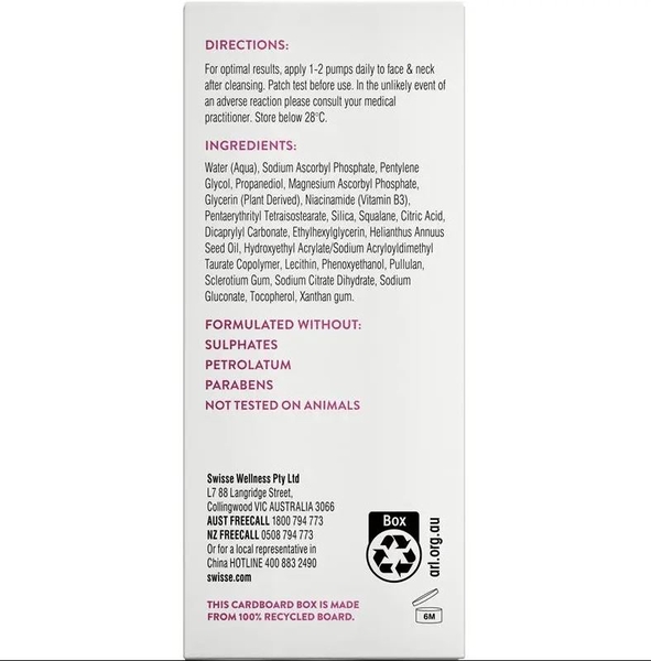 Serum dưỡng sáng da Swisse Beauty Vitamin C 10% Brightening Booster Serum 30ml