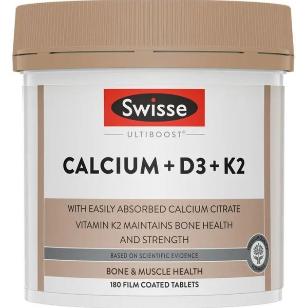 Viên uống bổ sung can xi Swisse Ultiboost Calcium + D3 + K2
