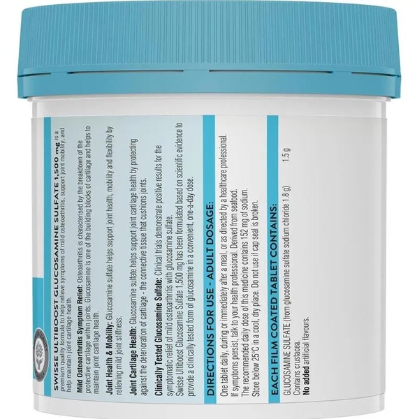 Swisse Ultiboost Glucosamine Sulfate 1500mg Joint Health 180 viên