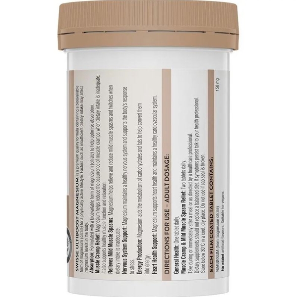 Viên uống bổ sung Magie Swisse Ultiboost Magnesium