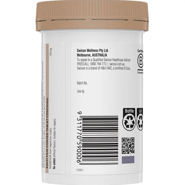 Viên uống bổ sung Magie Swisse Ultiboost Magnesium