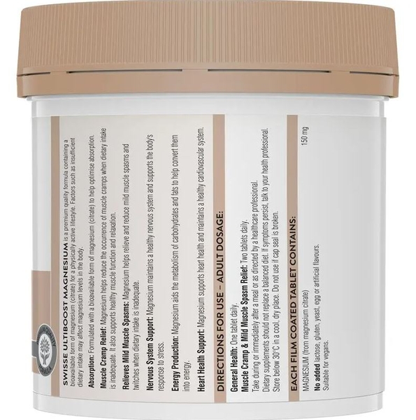 Viên uống bổ sung Magie Swisse Ultiboost Magnesium