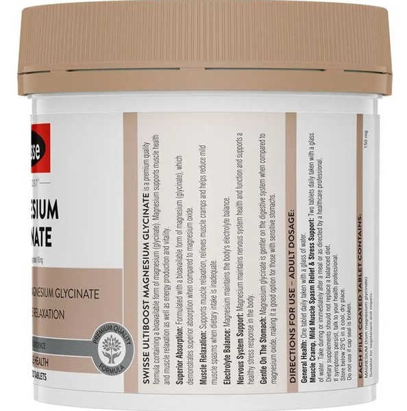 Viên uống bổ sung Magie Swisse Ultiboost Magnesium Glycinate