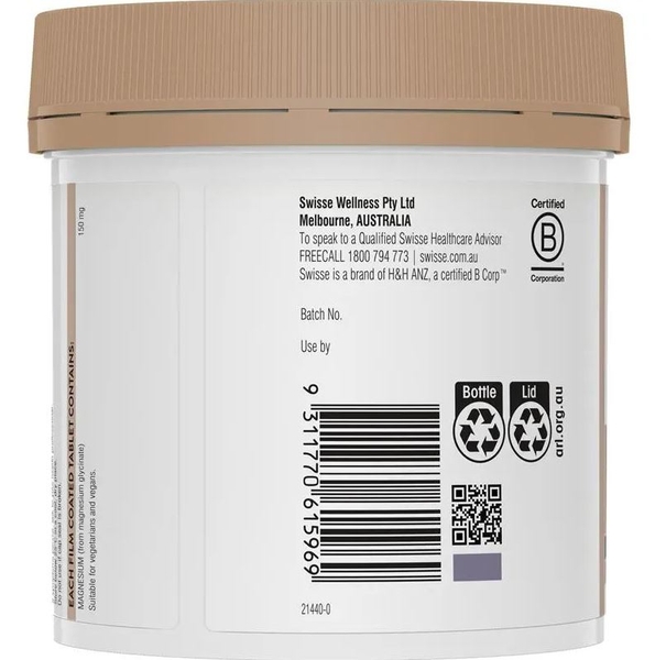 Viên uống bổ sung Magie Swisse Ultiboost Magnesium Glycinate
