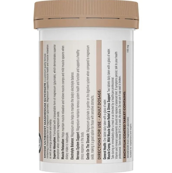 Viên uống bổ sung Magie Swisse Ultiboost Magnesium Glycinate
