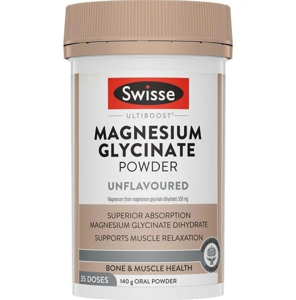 Bột uống Magie hỗ trợ cơ bắp Swisse Ultiboost Magnesium Glycinate Unflavoured Powder
