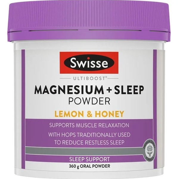 Bột hỗ trợ giấc ngủ Swisse Magnesium + Sleep Lemon & Honey 180g