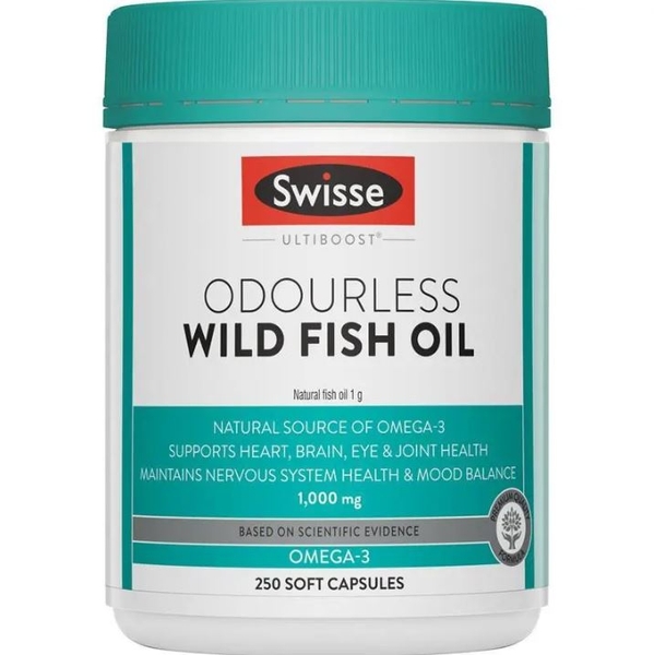 Dầu cá Swisse Ultiboost Odourless Wild Fish Oil 1000mg