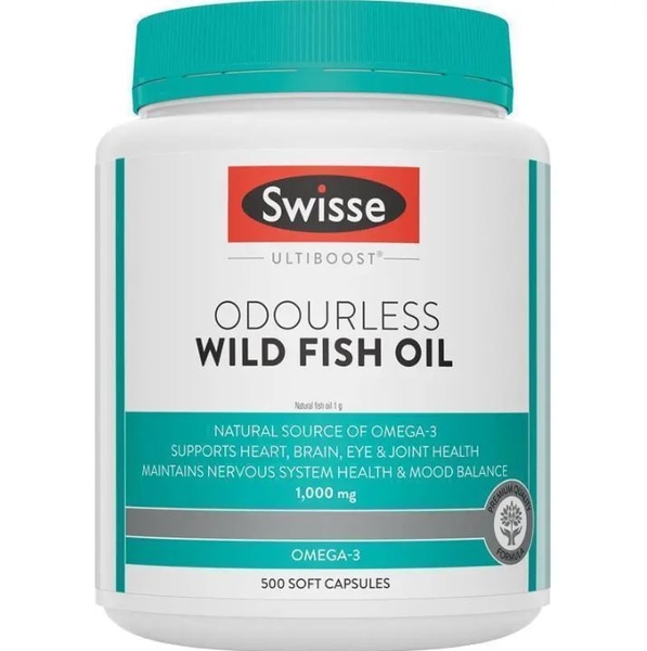 Dầu cá Swisse Ultiboost Odourless Wild Fish Oil 1000mg