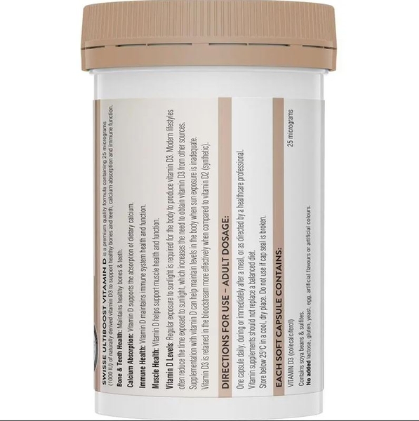 Viên uống bổ sung Vitamin D Swisse Ultiboost