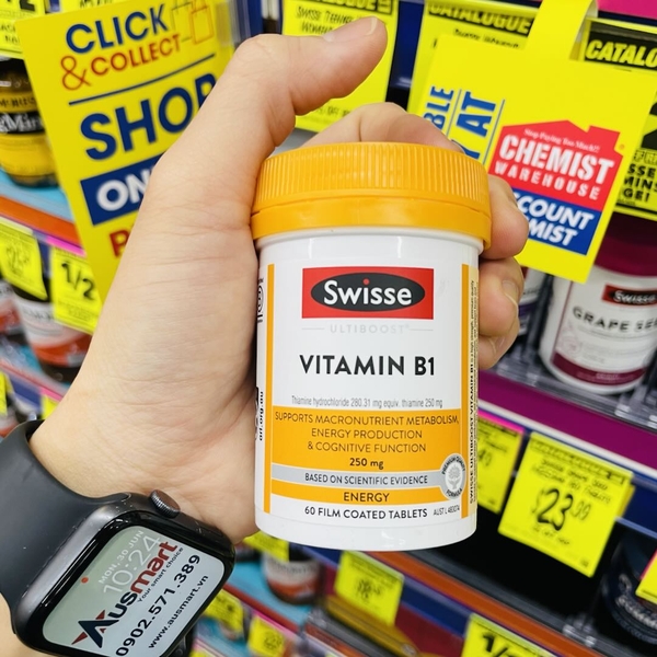 Viên uống Swisse Ultiboost Vitamin B1 250mg 60 viên