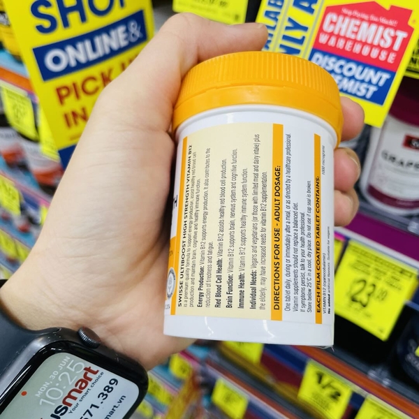 Viên uống Swisse High Strength Vitamin B12