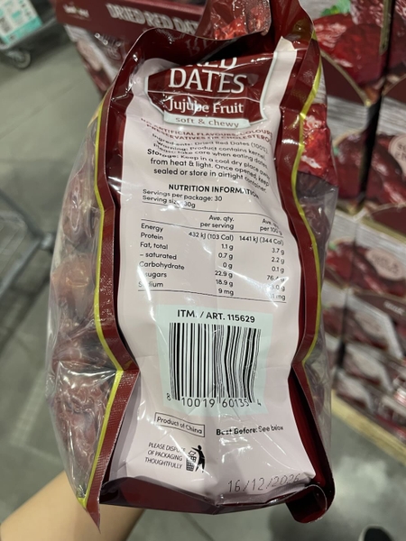 Táo đỏ sấy khô Snak Yard Premium Dried Red Dates Jujube Fruit 900g