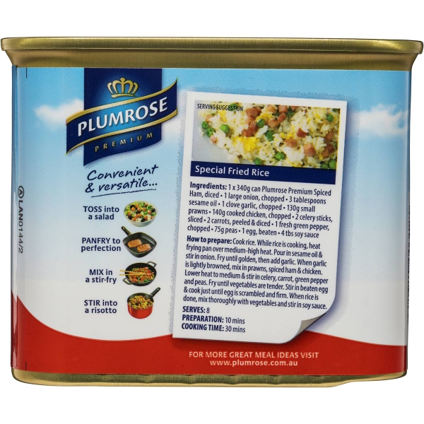 Thịt hộp Spiced Ham Plumrose Úc 340g