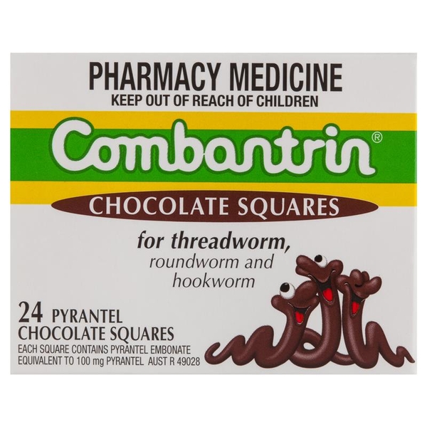 Thuốc tẩy giun Úc Combantrin Chocolate Squares 24 miếng