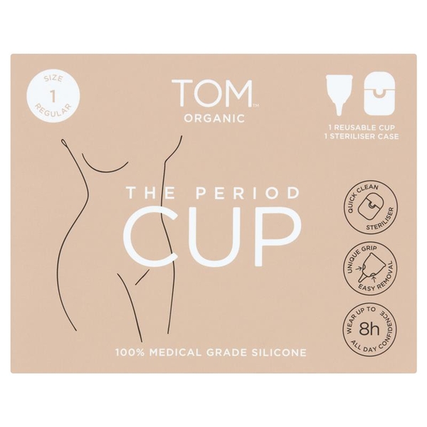 Cốc nguyệt san TOM Organic Size 1 kèm hộp tiệt trùng tiện dụng