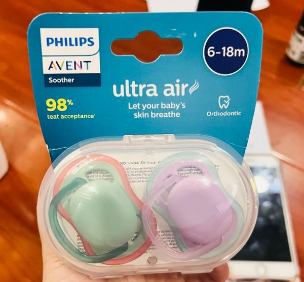 Ti giả Avent Ultra Air Soother Deco Mixed cho bé từ 6 đến 18 tháng