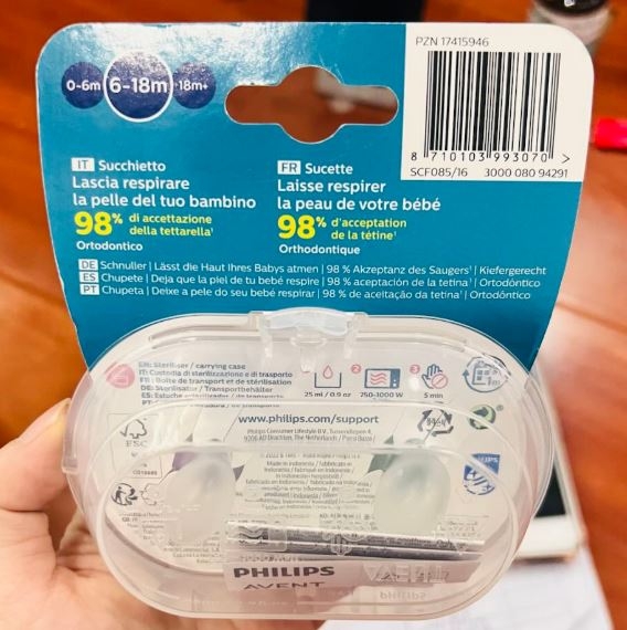 Ti giả Avent Ultra Air Soother Deco Mixed cho bé từ 6 đến 18 tháng