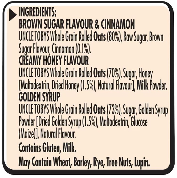 Yến mạch Uncle Tobys Oats Quick Sachets Classic Variety 350g