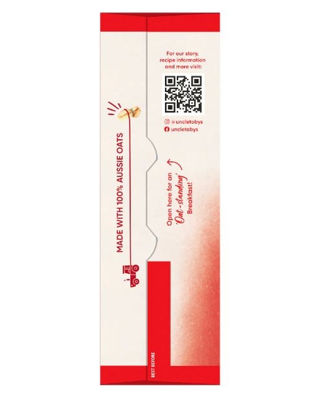 Bột yến mạch của Úc Uncle Tobys Oats Quick Sachets Original 340g