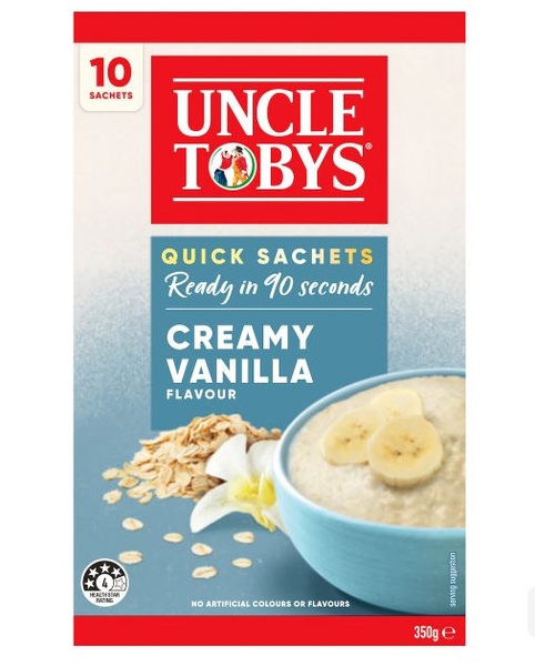 Yến mạch ăn liền Uncle Tobys Oats Sachets Creamy Vanilla 10 pack