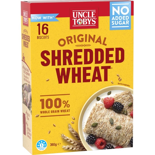Bánh ngũ cốc lúa mì nguyên cám Uncle Tobys Original Shredded Wheat Biscuits