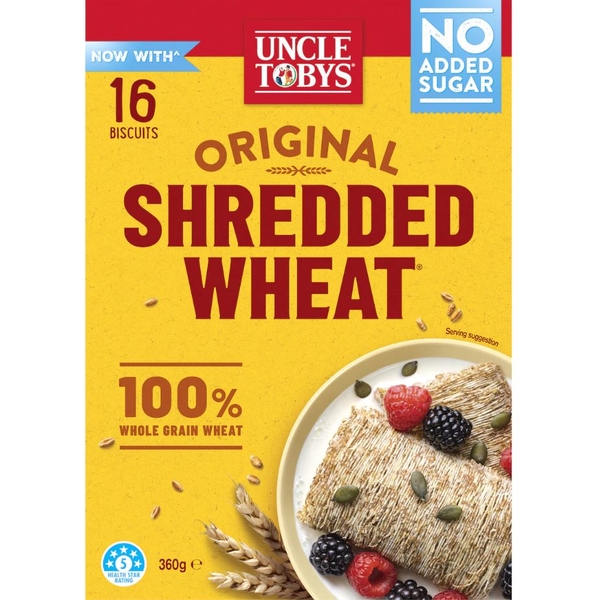 Bánh ngũ cốc lúa mì nguyên cám Uncle Tobys Original Shredded Wheat Biscuits