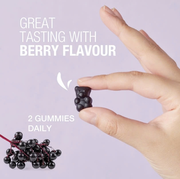 Kẹo dẻo tăng cường miễn dịch Unichi Teddy Lab Elderberry Immune Defence Gummy 60 viên