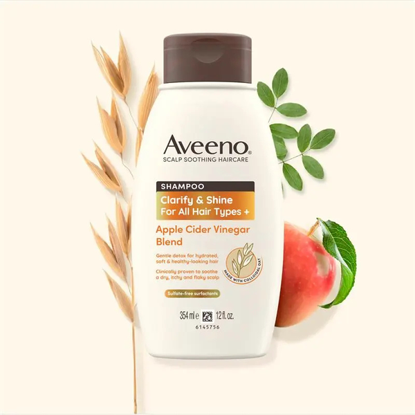 Dầu gội cho tóc xỉn màu Aveeno Apple Cider Vinegar Clarifying Shampoo For Dull Hair