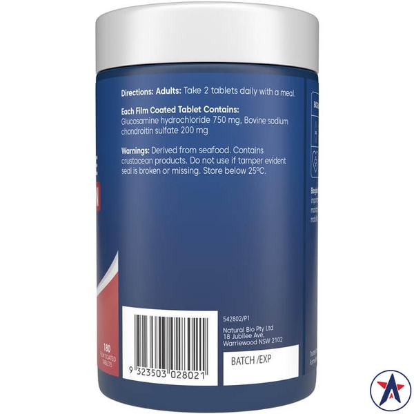 Viên bổ xương khớp Bioglan Glucosamine + Chondroitin 180 viên