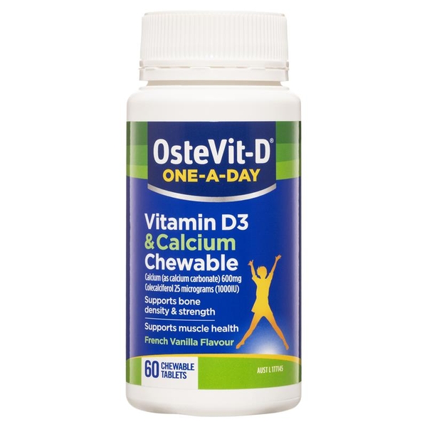 Viên nhai bổ sung Vitamin D3 & Calcium Chewable OsteVit-D One-A-Day 60 viên