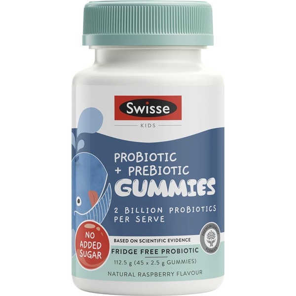 Swisse Kids Probiotic Prebiotic Gummies hỗ trợ đường ruột 45 viên [Pre-order]