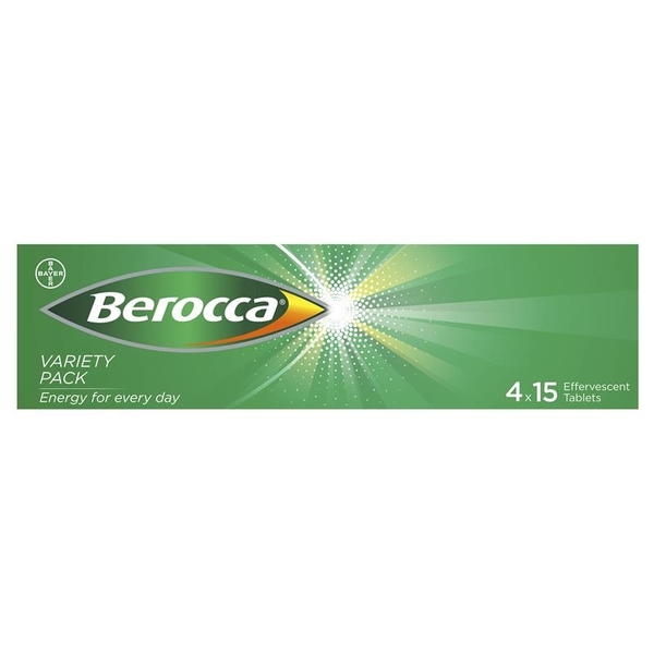 Viên sủi Berocca Úc 4 vị Berocca Variety Pack của Úc 60 viên