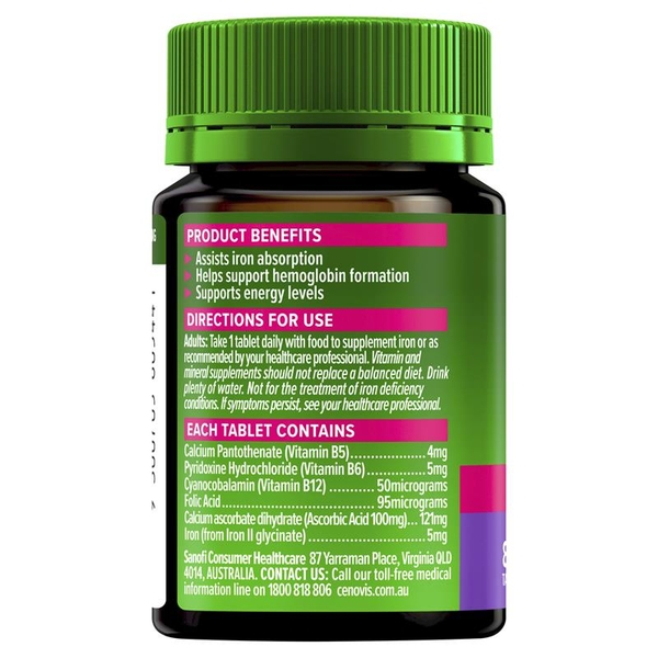 Viên uống bổ sung sắt Cenovis Iron Plus Women's Health 80 viên
