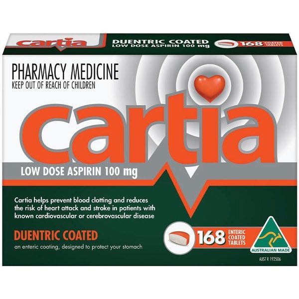 Viên uống chống đột quỵ Cartia (Aspirin liều thấp 100mg) 168 viên