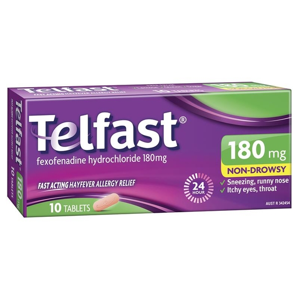 Viên uống giảm dị ứng Telfast Hayfever Allergy Relief 180mg Non-Drowsy