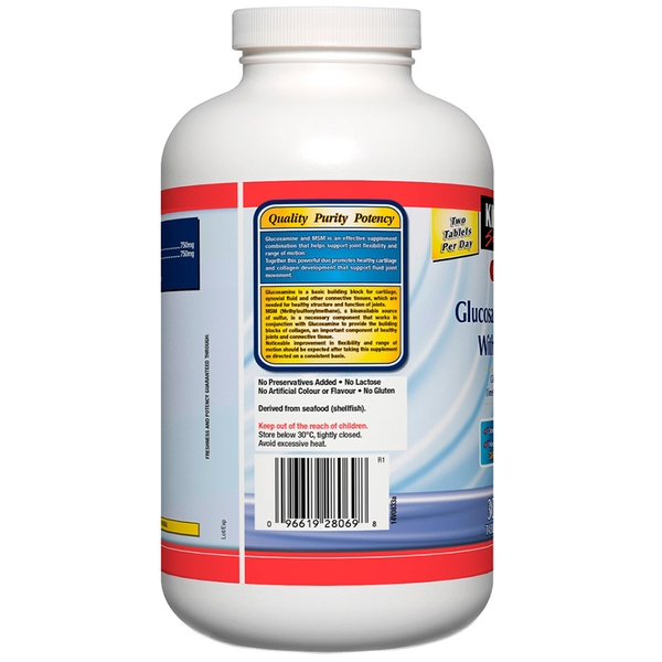 Kirkland Signature Glucosamine HCL with MSM 750mg 300 viên