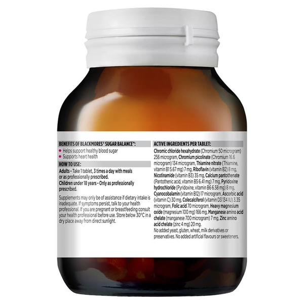 Blackmores Sugar Balance Metabolism cân bằng đường huyết 90 viên