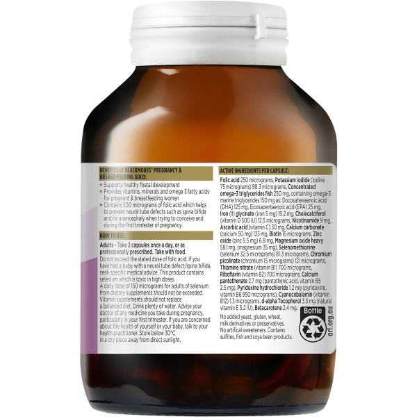Blackmores Bầu Pregnancy & Breast Feeding Gold của Úc