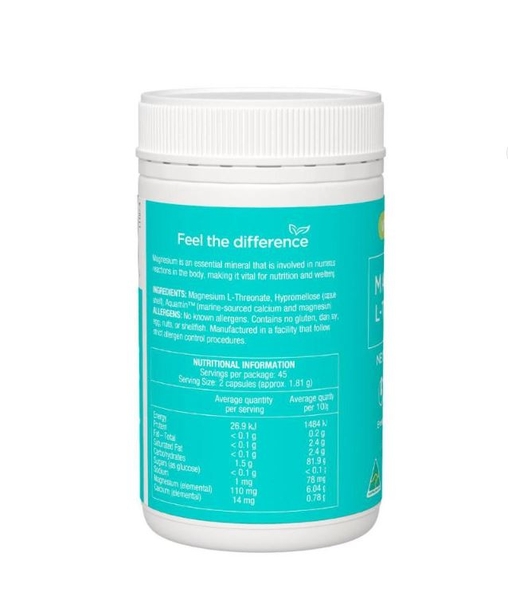 Viên uống hỗ trợ não bộ và thần kinh Vitaceuticals Magnesium L-threonate