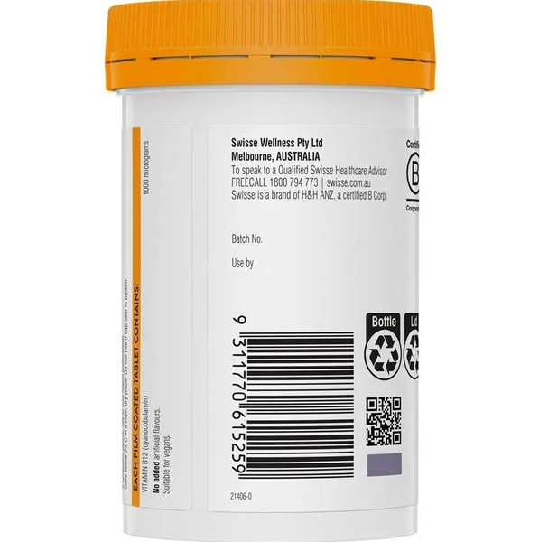 Viên uống Swisse High Strength Vitamin B12