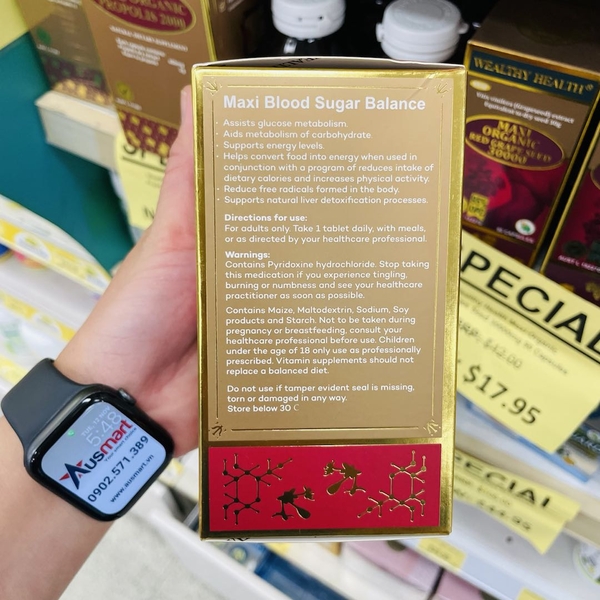 Viên uống cân bằng đường huyết Wealthy Health Maxi Blood Sugar Balance 60 viên