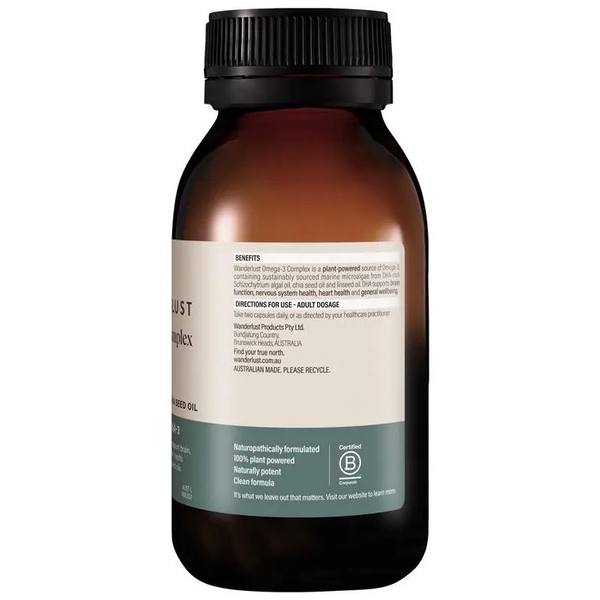 Viên uống bổ sung omega 3 thuần chay Wanderlust Omega-3 Complex 120v
